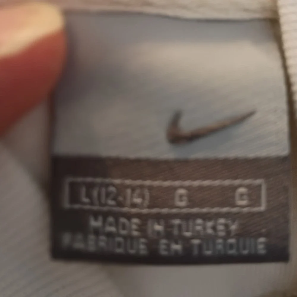 Nike White‎ Full Zip Hoodie Embroidered Swoosh Logo Sweatshirt Girls Large 12-14